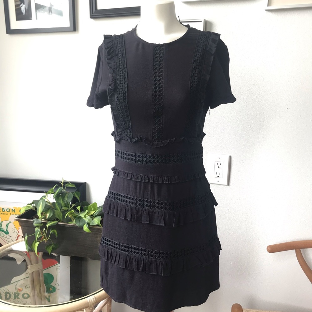 Navy fringe dress